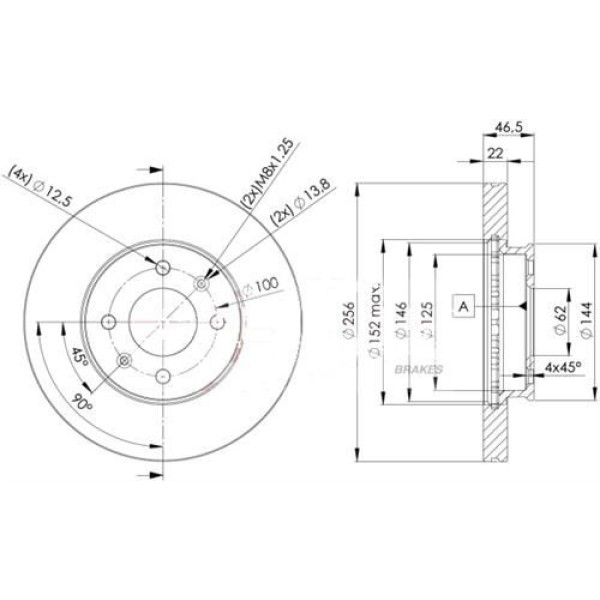 TRW DF6198 Fren Diski Ön Accent Blue 12- / Rio III 11- Havalı 256 
