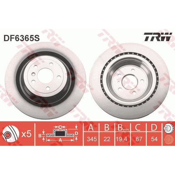 TRW DF6365S Fren Diski Arka Gl-Class 2012 Gls 2015 M-Class 2011 