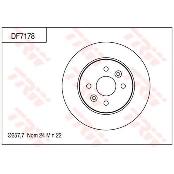 TRW DF7178 Fren Diski Ön Sephia Shuma 98- Havalı 258Mm 