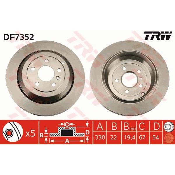 TRW DF7352 Fren Diski Arka 5D 330Mm W164×164 W251 06- 
