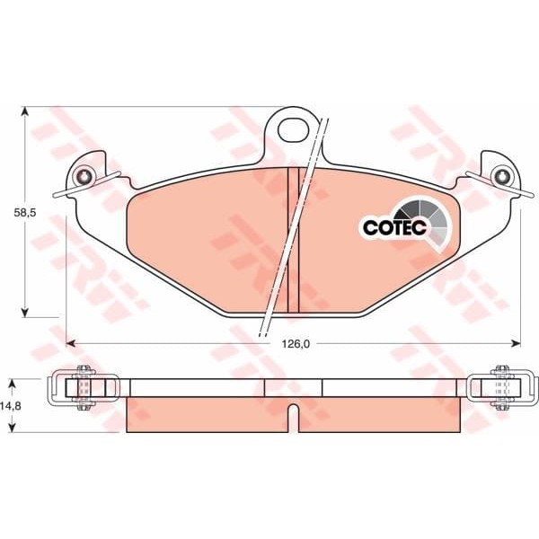 TRW GDB1041 Fren Balatası Arka R21 Laguna I 94- Safrane 92- Espace III 96-