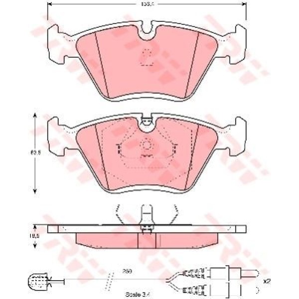 TRW GDB1098 Fren Balatası Ön 605 89- 