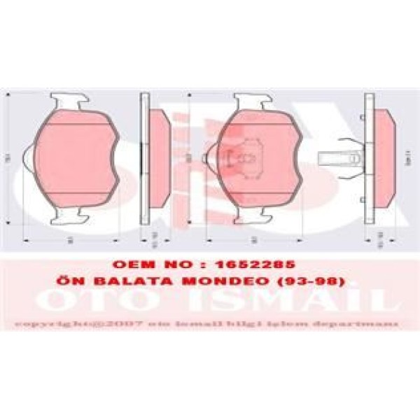 TRW GDB1107 Fren Balatası Ön Mondeo I 92- Mondeo II 96- Scorpıo I 85- Scorpıo II 94- 