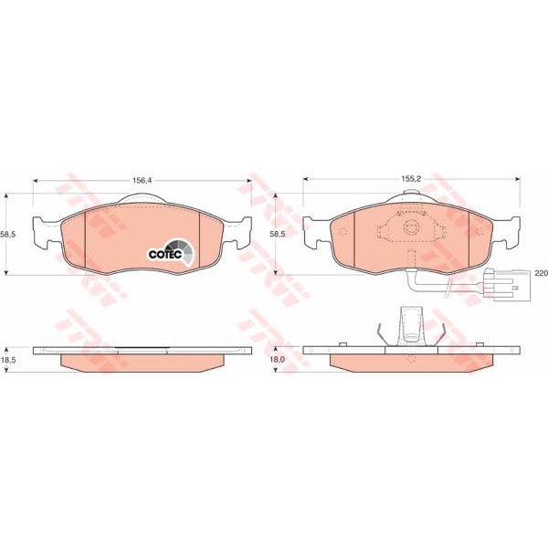TRW GDB1108 Fren Balatası Ön Mondeo 93-98 