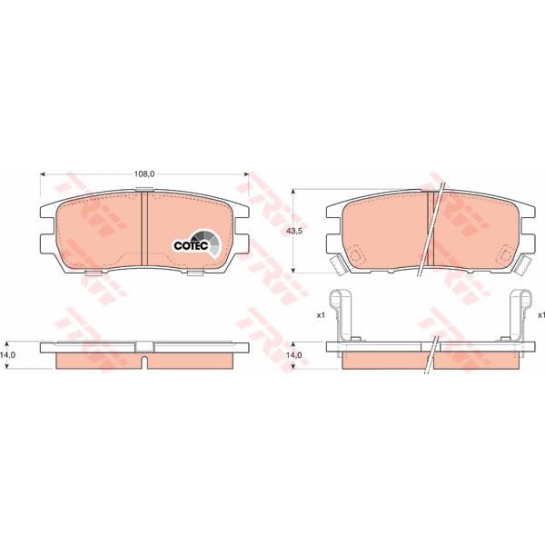 TRW GDB1127 Fren Balatası Arka L400 95-05 Sıgma 90-96