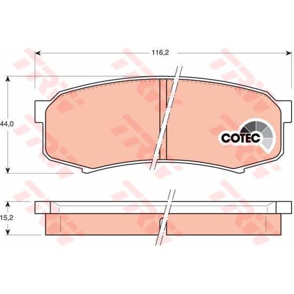 TRW GDB1182 Fren Balatası Arka Land Cruiser 90-98 / Pajero 06-12