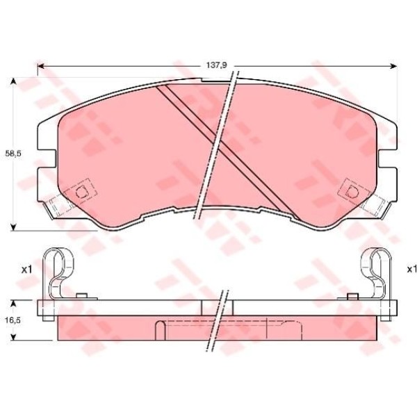TRW GDB1186 Fren Balatası Ön Frontera B 98- Frontera A 92- Monterey 91- / Trooper 98-