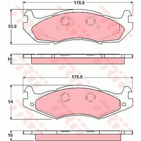 TRW GDB1207 Fren Balatası Ön Cherokee 84-01 Wrangler 84-90