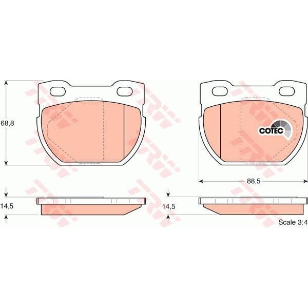 TRW GDB1209 Fren Balatası Arka Defender 90-