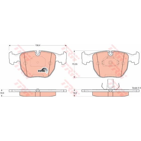 TRW GDB1261 Fren Balatası Ön Bmw 5 E39 M5 E39 Bmw X3 E83 Bmw X5 E53