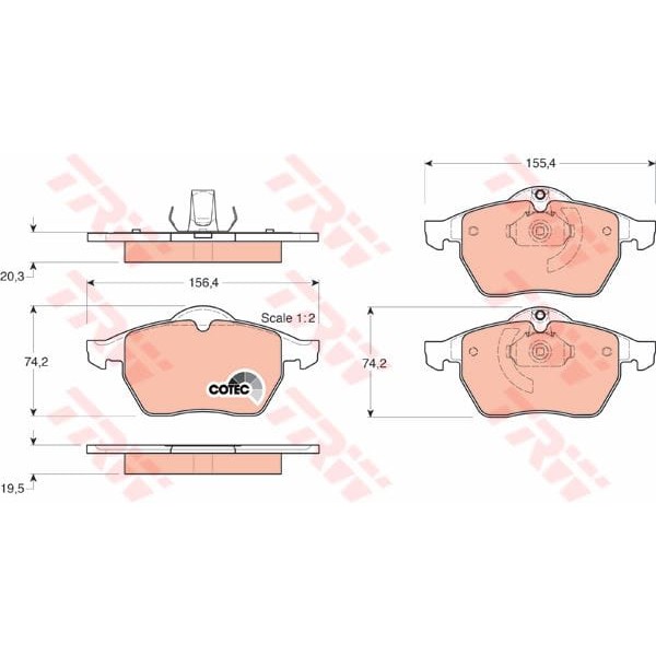TRW GDB1271 Fren Balatası Ön Vectra B 95- Calıbra 90- / 9-3 98-03