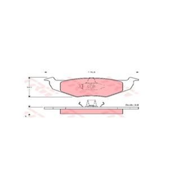 TRW GDB1274 Fren Balatası Ön Polo III 95- Lupo 98- Fox 05- / Arosa 97- 17.00Mm