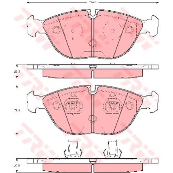 TRW GDB1285 Fren Balatası Ön Mercedes W211 05- W220 02- Passat 96-04 2.0 1.8T 2.8V6 4.0 W8 / A8 3.7