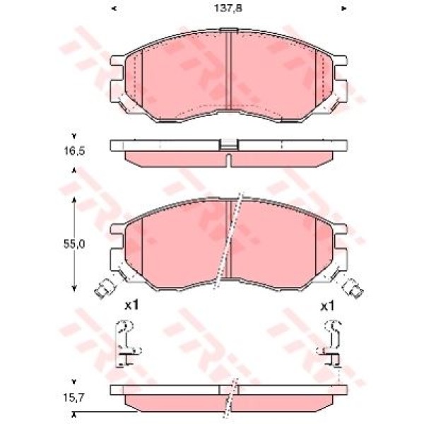 TRW GDB1286 Fren Balatası Ön L200 96-07 L300 94-00 L400 95-05 