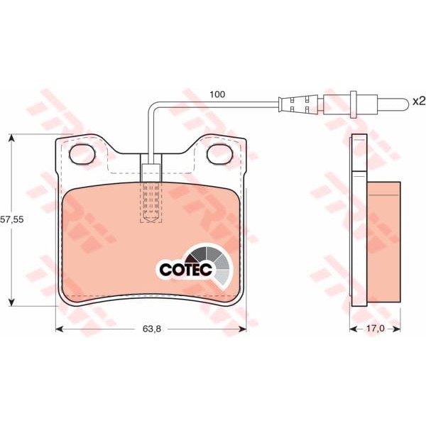 TRW GDB1289 Fren Balatası Arka Fişli 605 89- / V-Class 96- Vito 96-