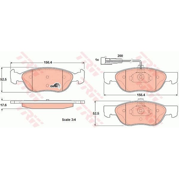 TRW GDB1290 Fren Balatası Ön Fişli Marea 96- Brava Bravo I 95- 