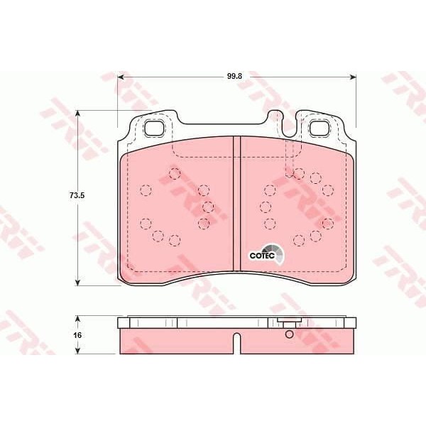 TRW GDB1318 Fren Balatası Ön C208 Clk Serisi Clk430 E Serisi E320 E36 E420 E430 R129 300 500 W124 30