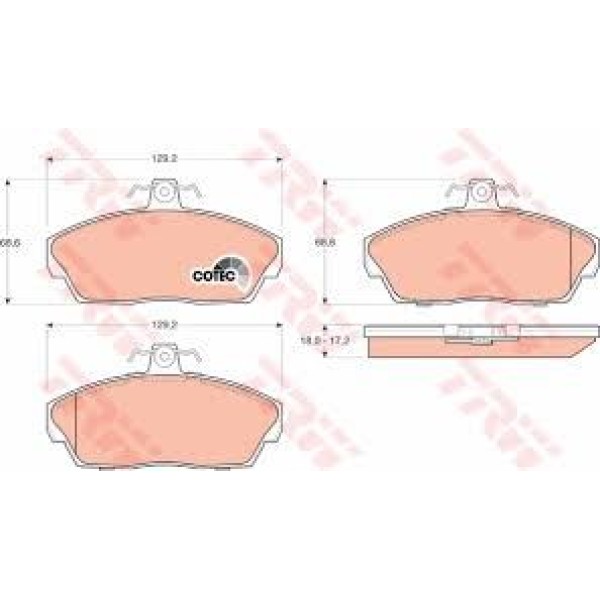 TRW GDB1319 Fren Balatası Ön Freelander 98-06
