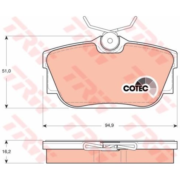 TRW GDB1325 Fren Balatası Arka Fıssız Transporter T4 90-03 
