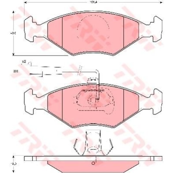 TRW GDB1340 Fren Balatası Ön Fişli Palio 1.4 Siena