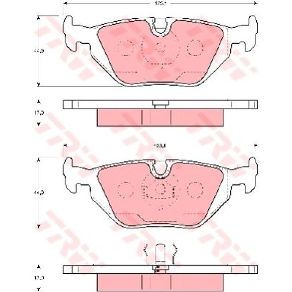 TRW GDB1343 Fren Balatası Arka Bmw 3 E36 92-00 Bmw Z3 E36 95-03 