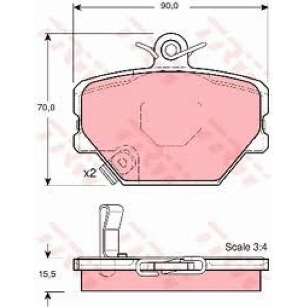 TRW GDB1365 Fren Balatası Ön Cabrıo 00- Fortwo 07- Roadstar 03-