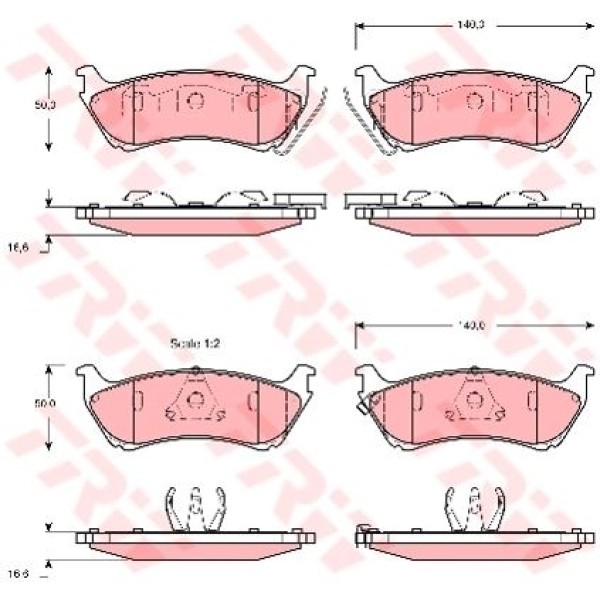 TRW GDB1379 Fren Balatası Arka M Serisi W163 Ml230 Ml270 Ml320