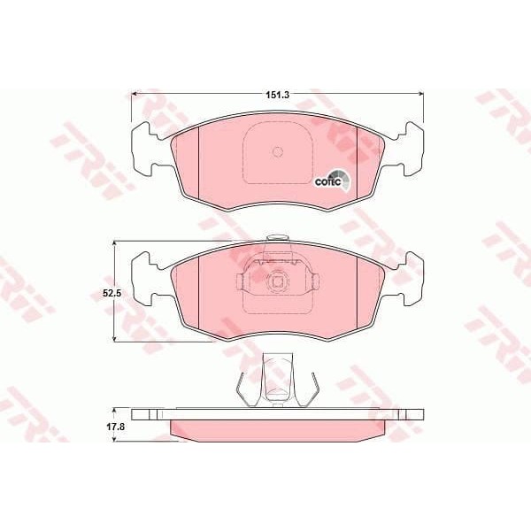 TRW GDB1383 Fren Balatası Ön Fıssız Palio Siena Weekend Punto Strada