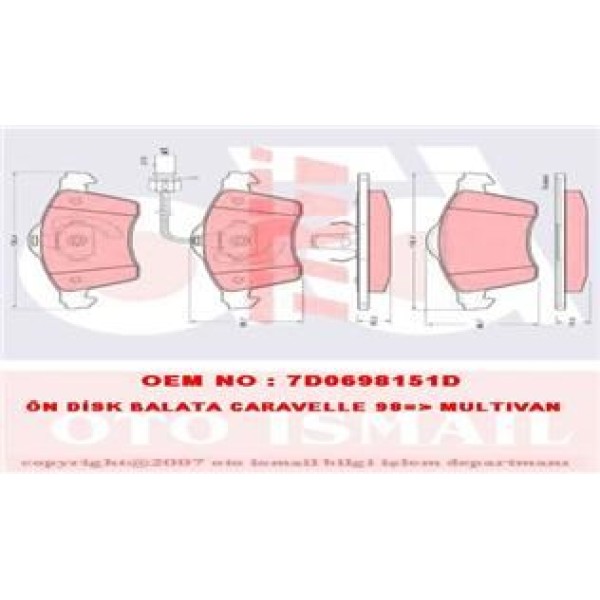 TRW GDB1391 Fren Balatası Ön Fişli Transporter T4 90-03 