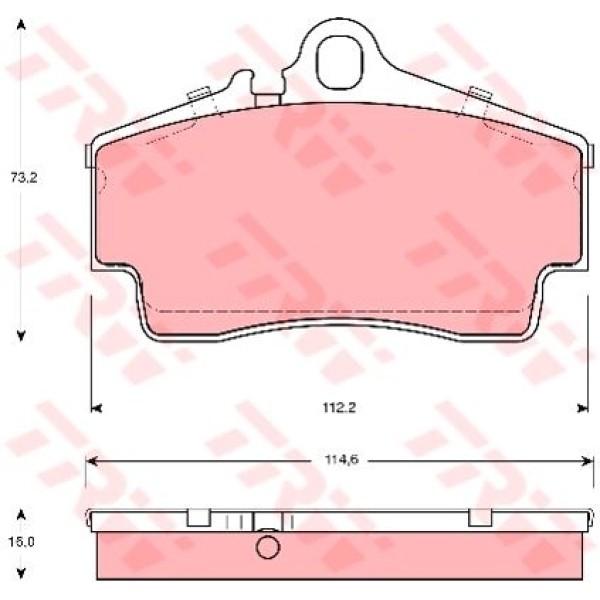 TRW GDB1395 Fren Balatası Arka 911 97-12 Boxster 04- Cayman 05-