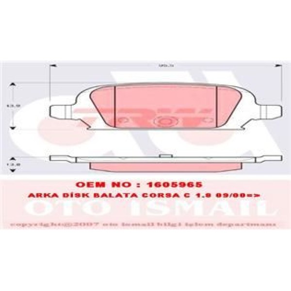 TRW GDB1412 Fren Balatası Arka Corsa C 00- 1.4 1.8 Tigra B 04- 