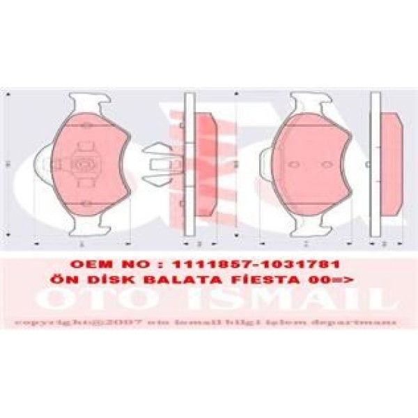 TRW GDB1418 Fren Balatası Ön Fiesta IV 95- Ka 96- / Mazda 121 96-