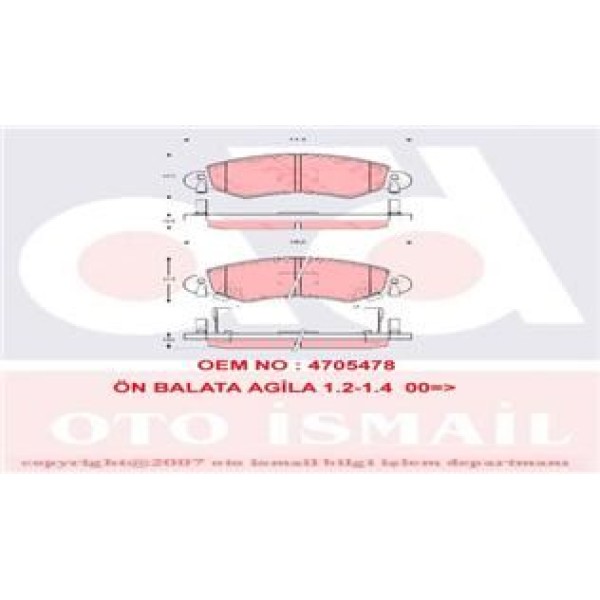 TRW GDB1420 Fren Balatası Ön Agila A 00- / Wagon R 00- 