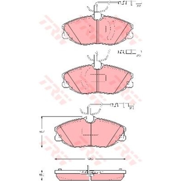 TRW GDB1423 Fren Balatası Ön Fişli 406 95- 607 00- / Xsara 97- 2.0 16V 