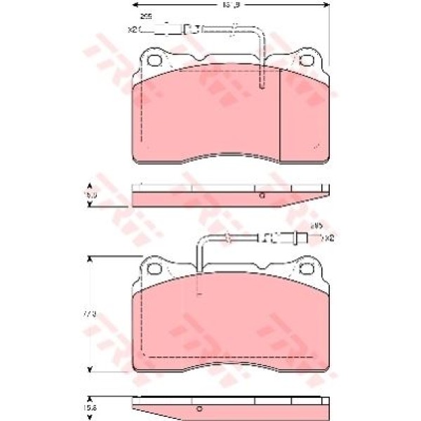 TRW GDB1431 Fren Balatası Ön Ulysse 02- / Phedra 02- / 159 05- 166 98- Spıder 06- Brera 05- / 607 00 