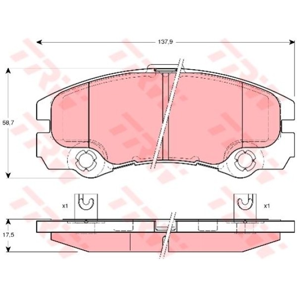 TRW GDB1436 Fren Balatası Ön Frontera B 98- 2.2I 3.2I 2.2 Dtı 