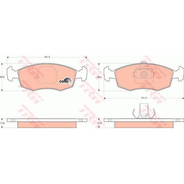TRW GDB1443 Fren Balatası Ön Fıssız Palio Siena Weekend Punto Strada