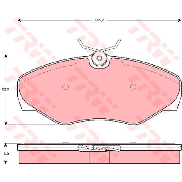 TRW GDB1466 Fren Balatası Ön Fıssız Espace III 96- Trafic II 01- / Vivaro A 01- / Prımastar 02-