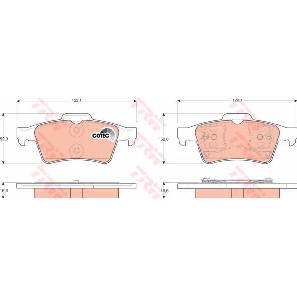 TRW GDB1469 Fren Balatası Arka Laguna 01- Latitude 11- Vel Satıs 02- Espace 02- / Transit Connect / 