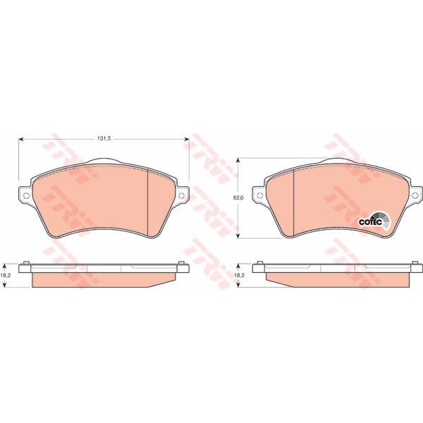 TRW GDB1473 Fren Balatası Ön Freelander 00-06 