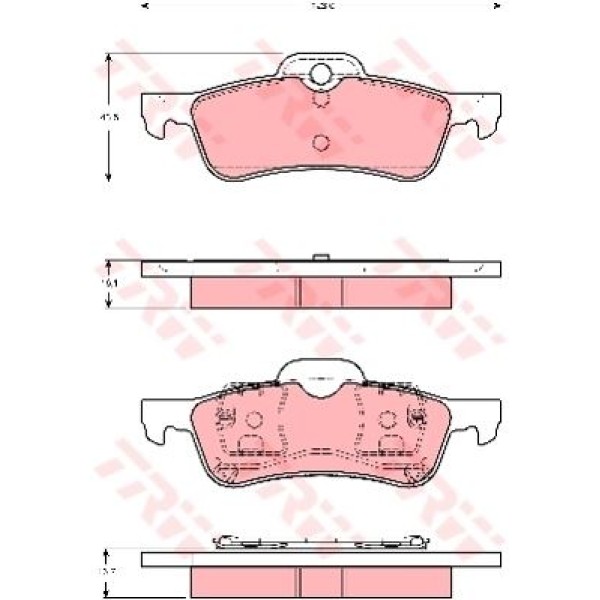 TRW GDB1477 Fren Balatası Arka Convertıble One - John Cooper Works R52 Cooper S R50 R53 One R50 R53