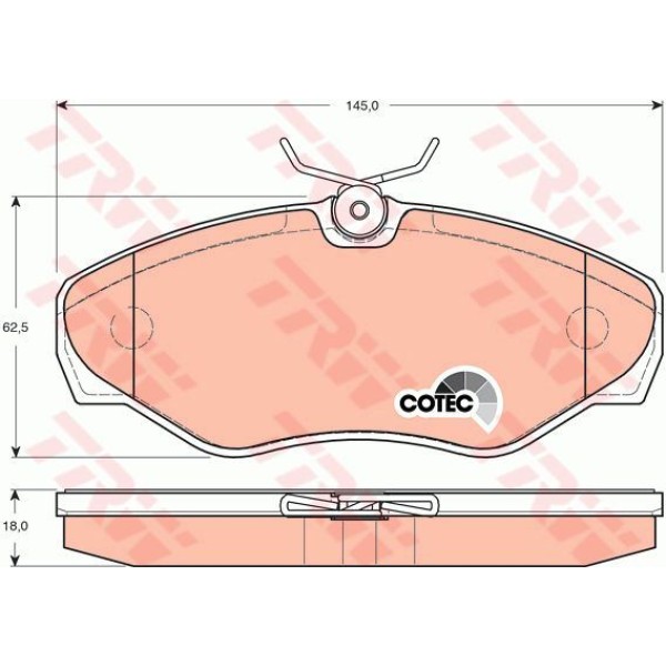 TRW GDB1478 Fren Balatası Ön Espace III 96- Trafic II 01- / Vivaro A 01- / Prımastar 02- 