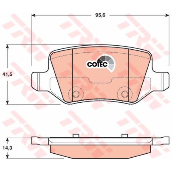 TRW GDB1481 Fren Balatası Arka A Serisi A150 A160 A170 A180 A200 W169 A Serisi A160 A190 A210 W168 B