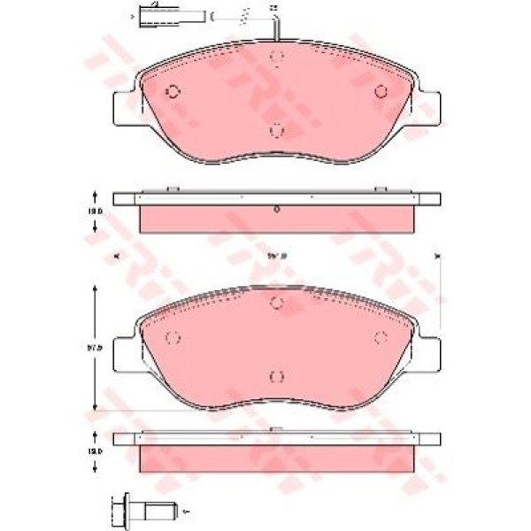TRW GDB1484 Fren Balatası Ön Bravo II 07- Stilo 01- / Delta III 08- / Mıto 08-