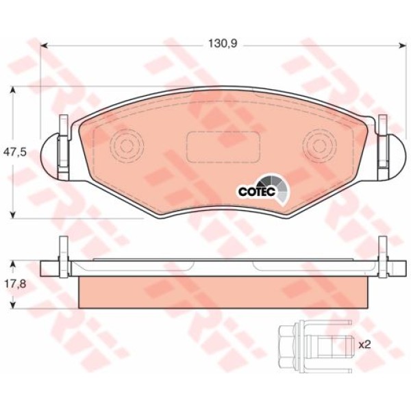 TRW GDB1500 Fren Balatası Ön 206 98- 206 - Te3 09- Segmanlı 