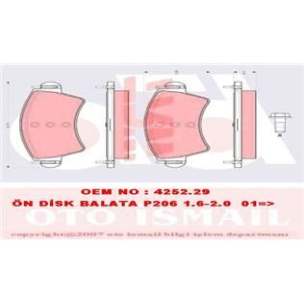 TRW GDB1501 Fren Balatası Ön 206 Cc 98-00 