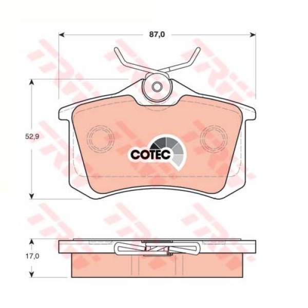 TRW GDB1504 Fren Balatası Arka CLIO III 05- CLIO IV 13- Megane II 02- Megane III 08- Scenic II III M 