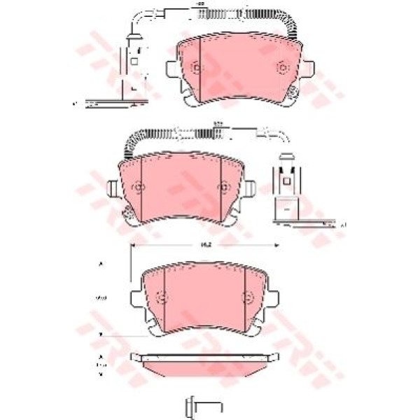 TRW GDB1508 Fren Balatası Arka Fişli Phaeton 02- 