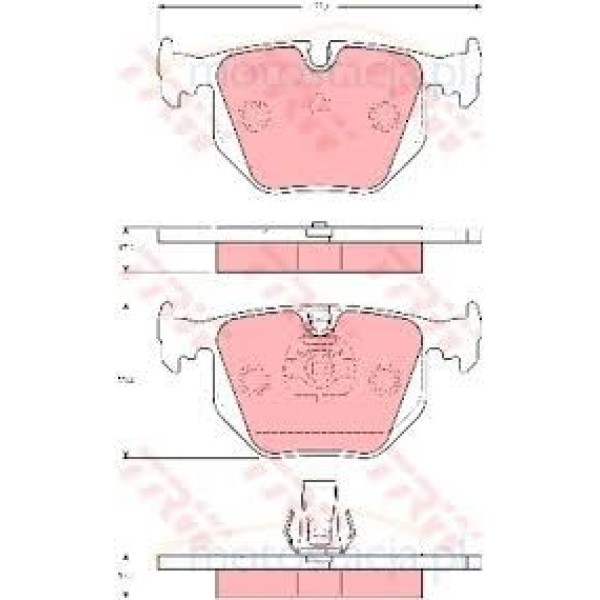 TRW GDB1527 Fren Balatası Arka Bmw 3 E46 Bmw 7 E38 Bmw 8 E31 M3 E46 M5 E39 M5 E34 Bmw Z8 E52 Bmw X3