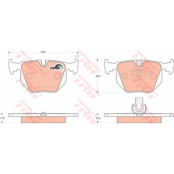 TRW GDB1530 Fren Balatası Arka Bmw 3 E46 Bmw 7 E38 Bmw 8 E31 M3 E46 M5 E39 M5 E34 Bmw Z8 E52 Bmw X3 